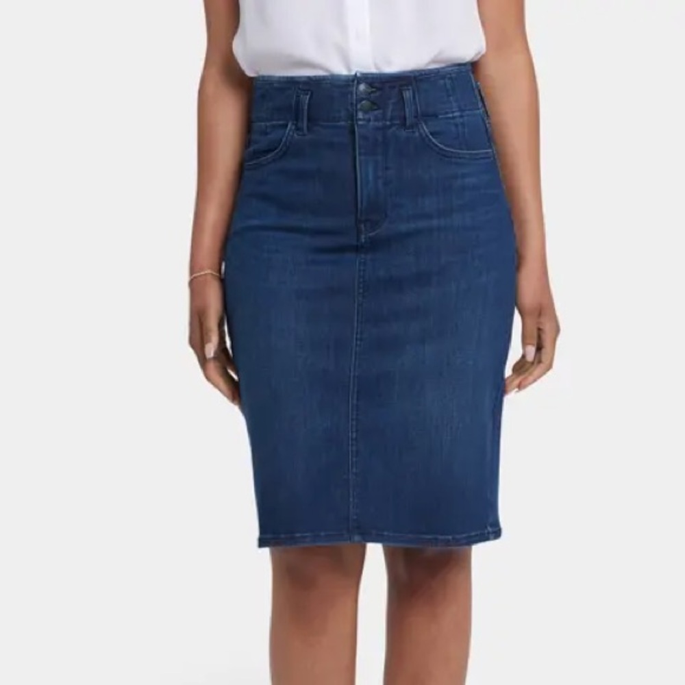 TAMNOON Classic Blue Denim Knee Length Pencil Skirt size S